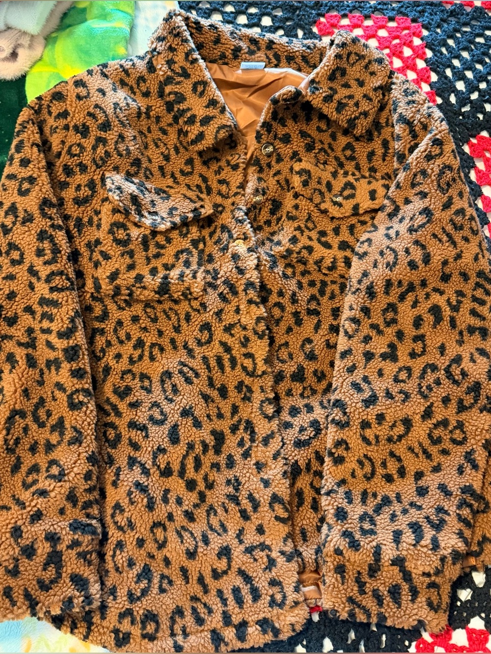 Leopard Print Teddy Coat - Plush Sherpa Jacket